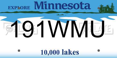 191WMU Minnesota License Plate