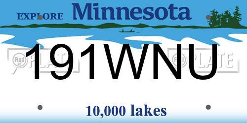191WNU Minnesota License Plate