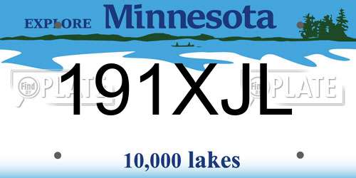 191XJL Minnesota License Plate