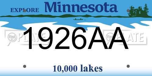 1926AA Minnesota License Plate