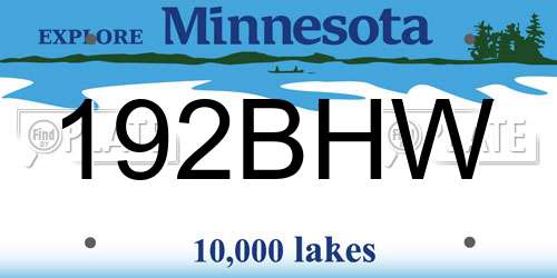 192BHW Minnesota License Plate