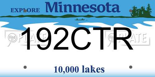 192CTR Minnesota License Plate