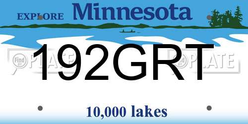 192GRT Minnesota License Plate