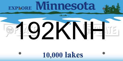 192KNH Minnesota License Plate