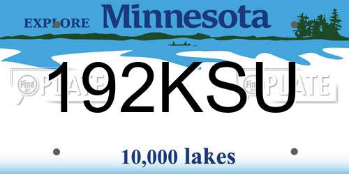 192KSU Minnesota License Plate