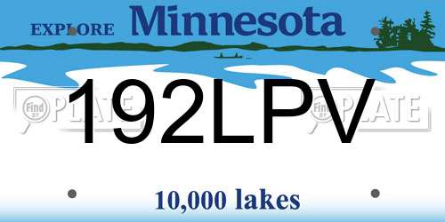 192LPV Minnesota License Plate