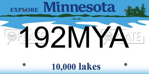 192MYA Minnesota License Plate
