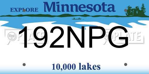 192NPG Minnesota License Plate