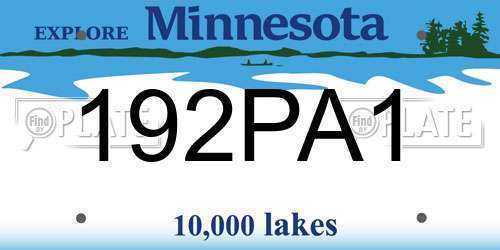 192PA1 Minnesota License Plate