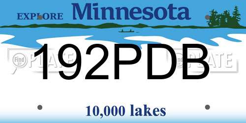 192PDB Minnesota License Plate