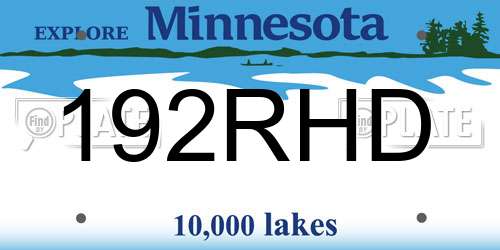 192RHD Minnesota License Plate