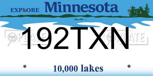 192TXN Minnesota License Plate