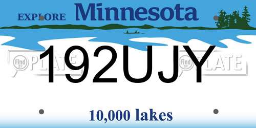 192UJY Minnesota License Plate