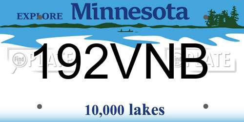 192VNB Minnesota License Plate