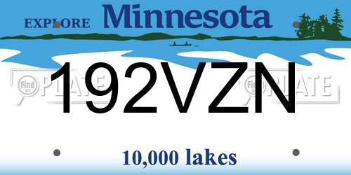 192VZN Minnesota License Plate