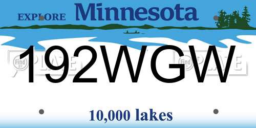 192WGW Minnesota License Plate