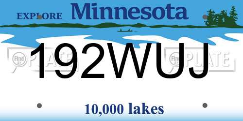 192WUJ Minnesota License Plate