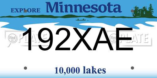 192XAE Minnesota License Plate
