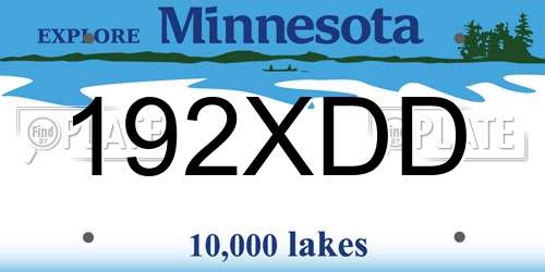 192XDD Minnesota License Plate