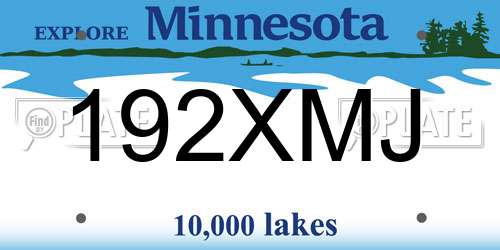 192XMJ Minnesota License Plate
