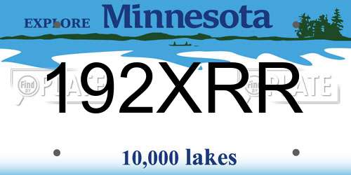 192XRR Minnesota License Plate