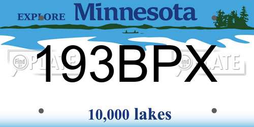 193BPX Minnesota License Plate