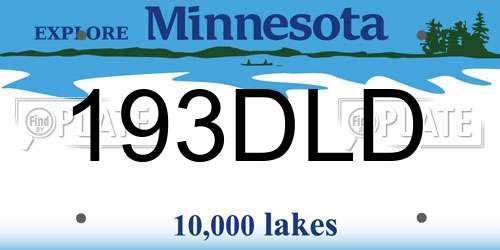 193DLD Minnesota License Plate