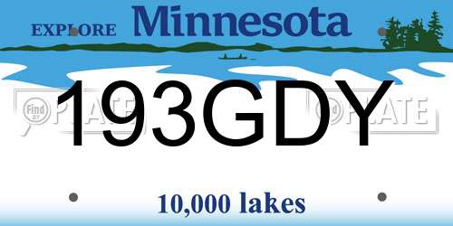 193GDY Minnesota License Plate