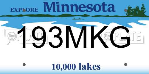 193MKG Minnesota License Plate