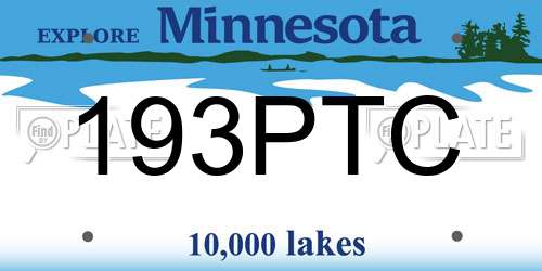 193PTC Minnesota License Plate