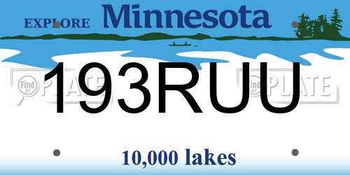 193RUU Minnesota License Plate