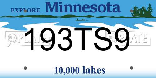 193TS9 Minnesota License Plate