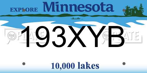 193XYB Minnesota License Plate