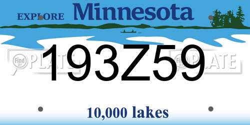 193Z59 Minnesota License Plate