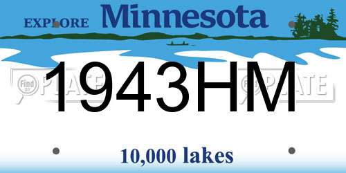 1943HM Minnesota License Plate