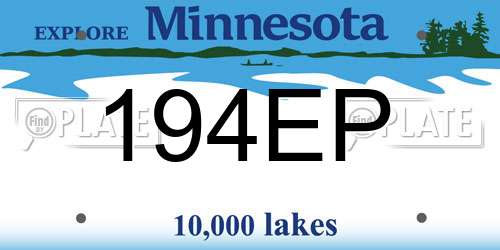 194EP Minnesota License Plate