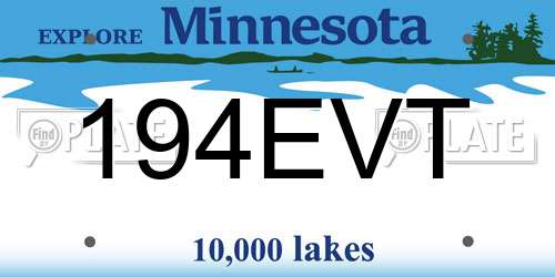194EVT Minnesota License Plate