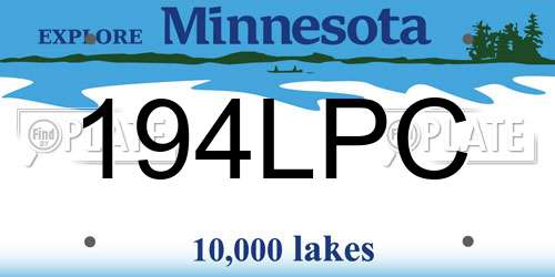 194LPC Minnesota License Plate