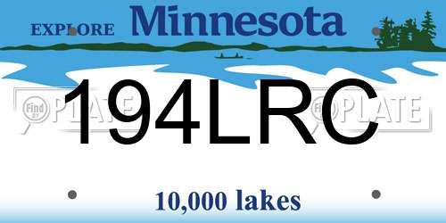194LRC Minnesota License Plate