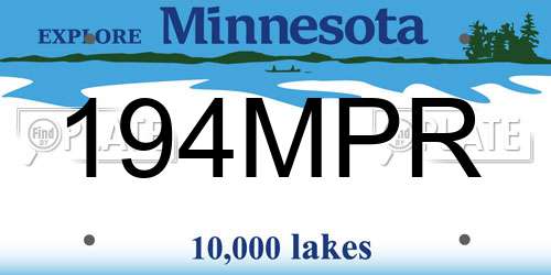194MPR Minnesota License Plate