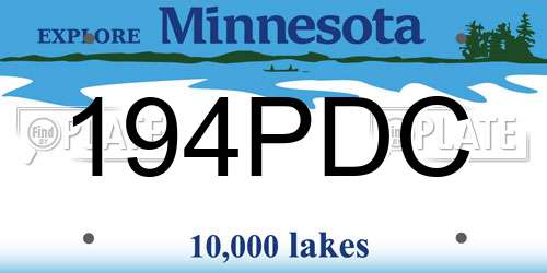 194PDC Minnesota License Plate