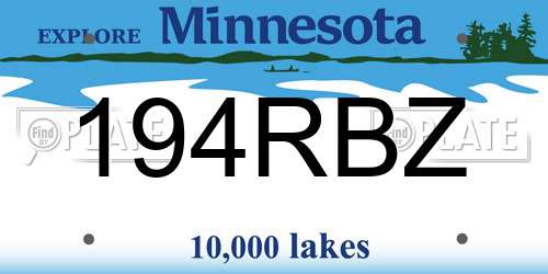 194RBZ Minnesota License Plate