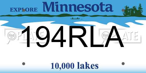 194RLA Minnesota License Plate