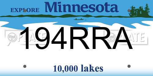 194RRA Minnesota License Plate