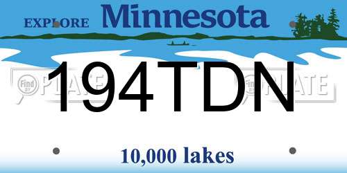 194TDN Minnesota License Plate
