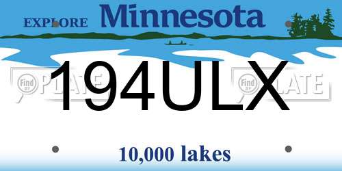 194ULX Minnesota License Plate
