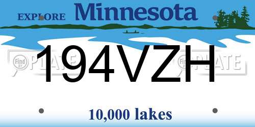 194VZH Minnesota License Plate