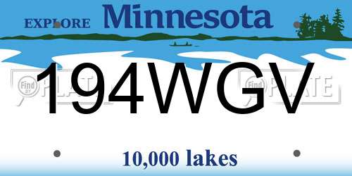 194WGV Minnesota License Plate