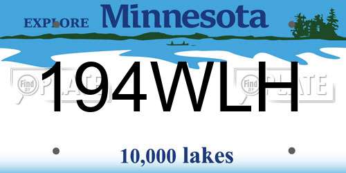 194WLH Minnesota License Plate