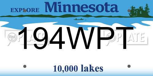 194WPT Minnesota License Plate